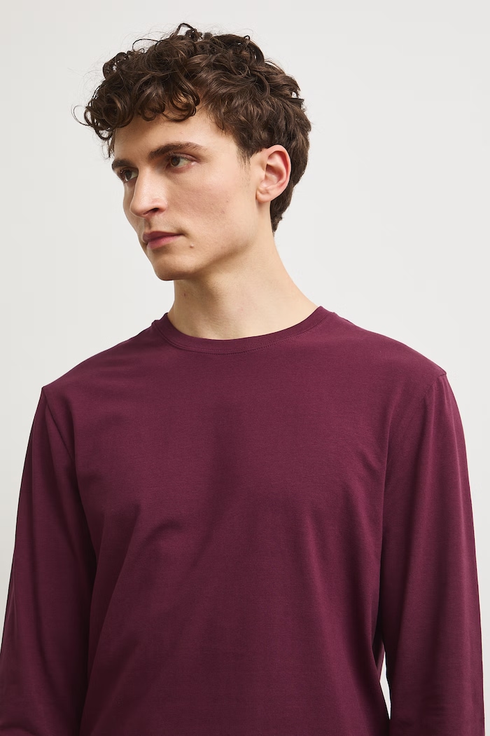 Medicine longsleeve męski bawełniany z elastanem bordowy RW26-BUM030