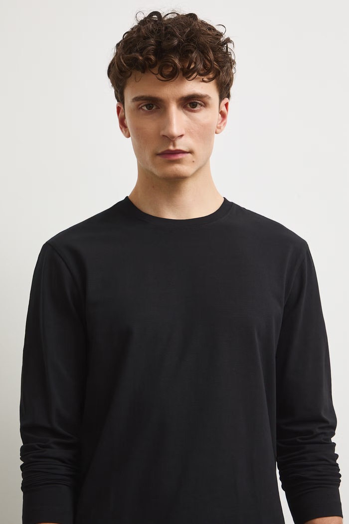Medicine longsleeve męski bawełniany z elastanem czarny RW26-BUM030