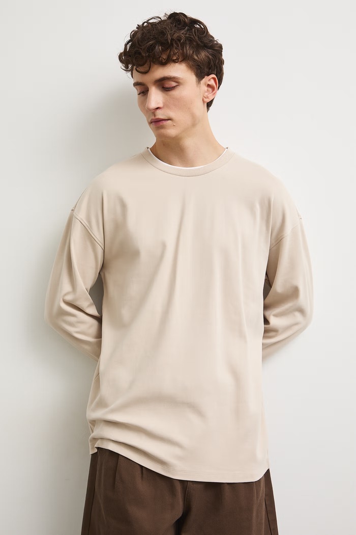Medicine longsleeve męski bawełniany RW26-BUM302 beżowy RW26