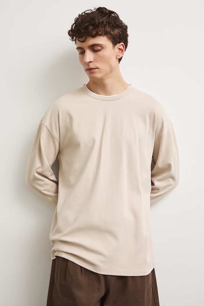 Medicine longsleeve męski bawełniany RW26-BUM302 beżowy RW26