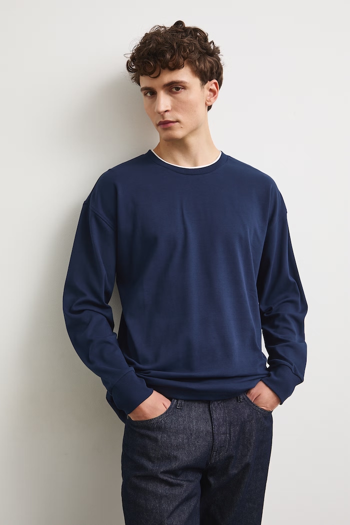 Medicine longsleeve męski bawełniany RW26-BUM302 granatowy RW26