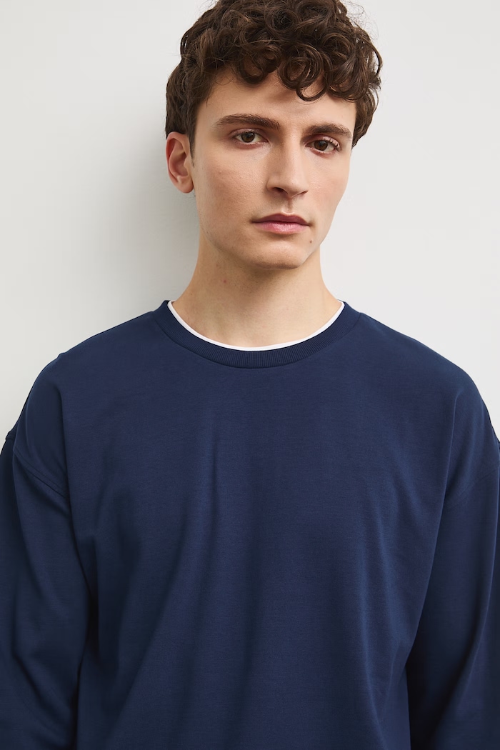 Medicine longsleeve męski bawełniany granatowy RW26-BUM302