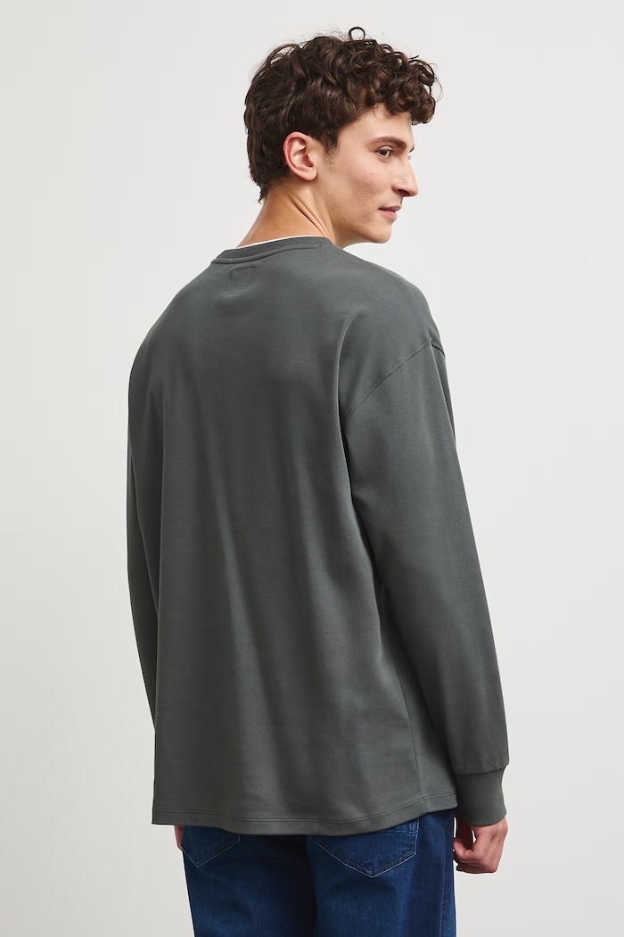 Odzież longsleeve męski bawełniany gładki interlock RW26-BUM302 zielony