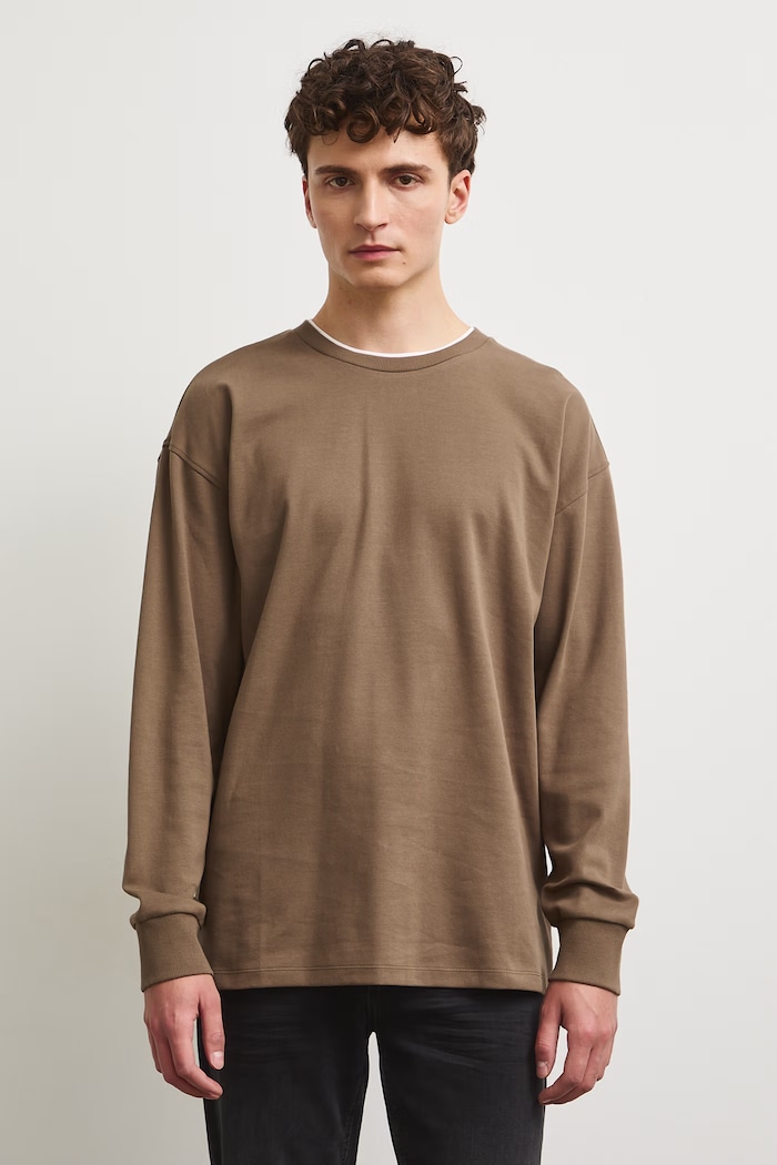 Medicine longsleeve męski bawełniany RW26-BUM302 brązowy RW26
