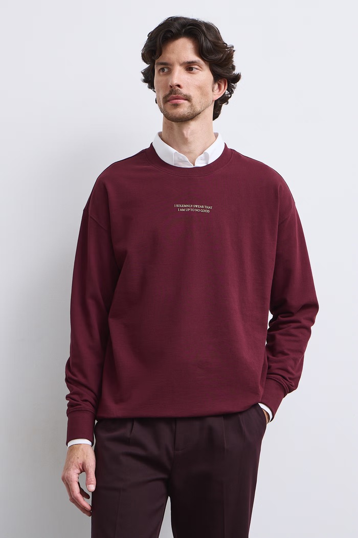 Odzież Medicine Longsleeve męski bawełniany RW26-BUM603 bordowy