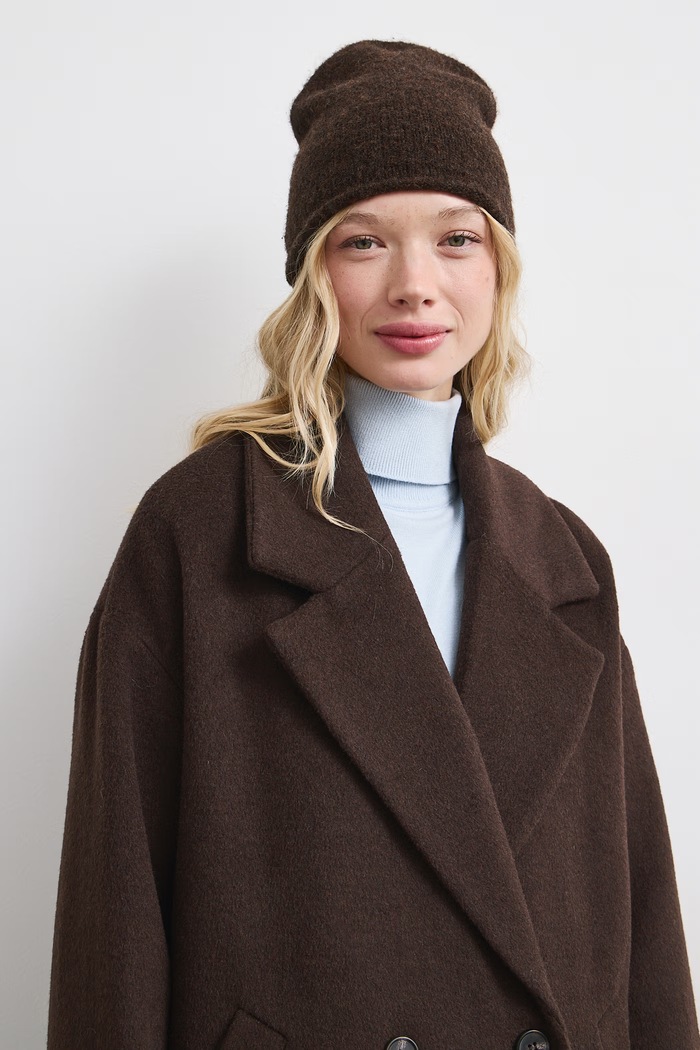 Medicine Czapka beanie damska z dodatkiem wełny brązowy RW26-CDD041