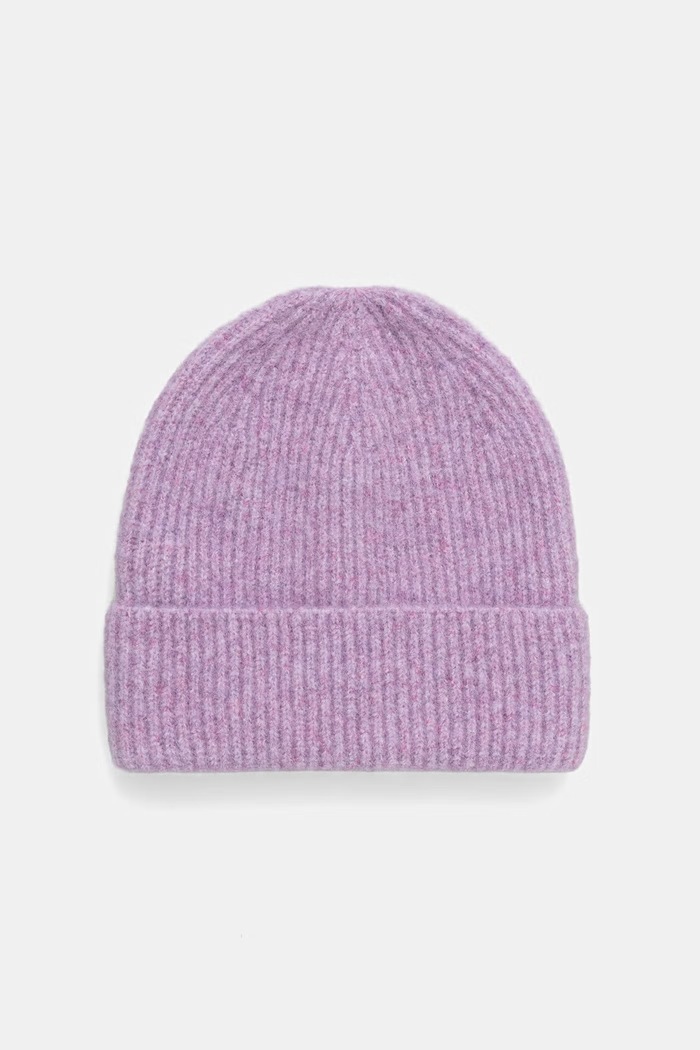 Medicine Czapka beanie damska z dodatkiem wełny fioletowy RW26-CDD080