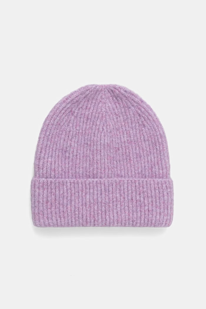 Medicine Czapka beanie damska z dodatkiem wełny fioletowy RW26-CDD080