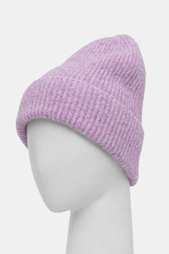 Czapka beanie damska z dodatkiem wełny Medicine RW26-CDD080 fioletowy