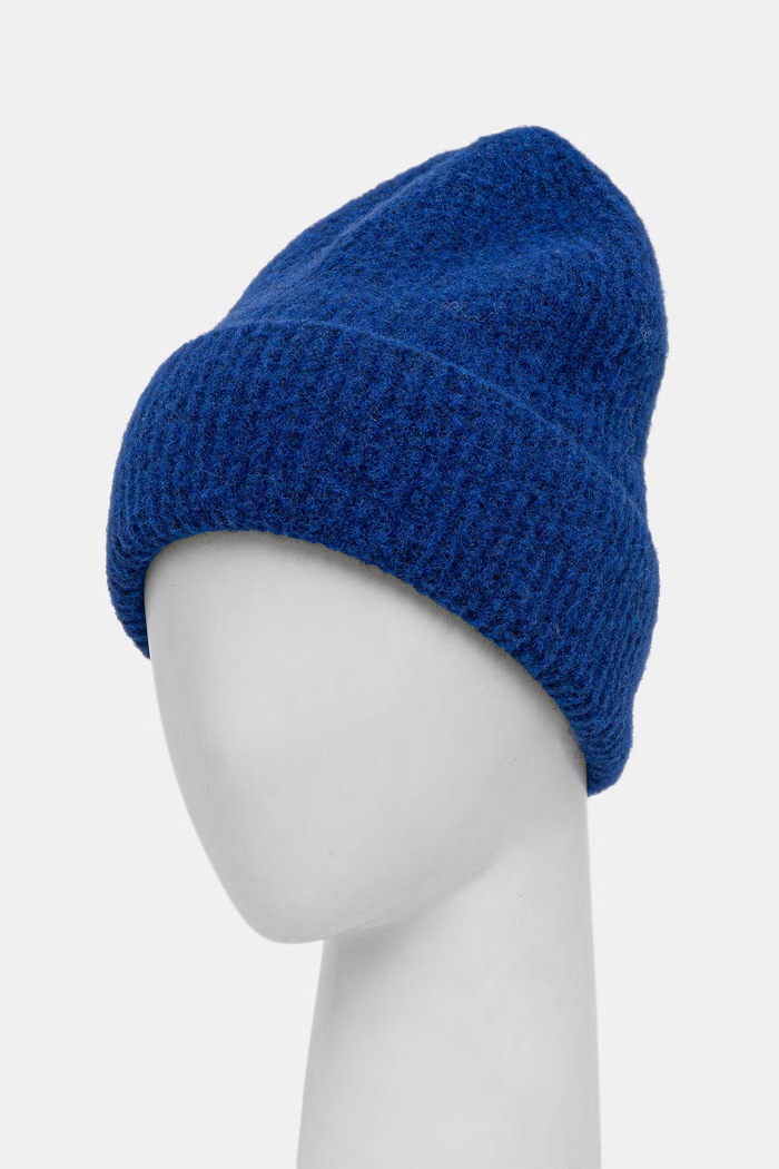 Czapka beanie damska z dodatkiem wełny Medicine RW26-CDD080 niebieski