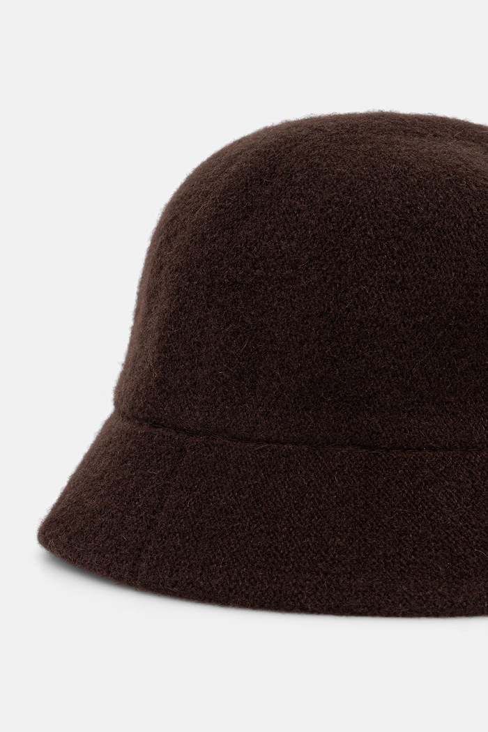 Akcesoria Medicine Kapelusz bucket damski z wełną RW26-CDD500 brązowy