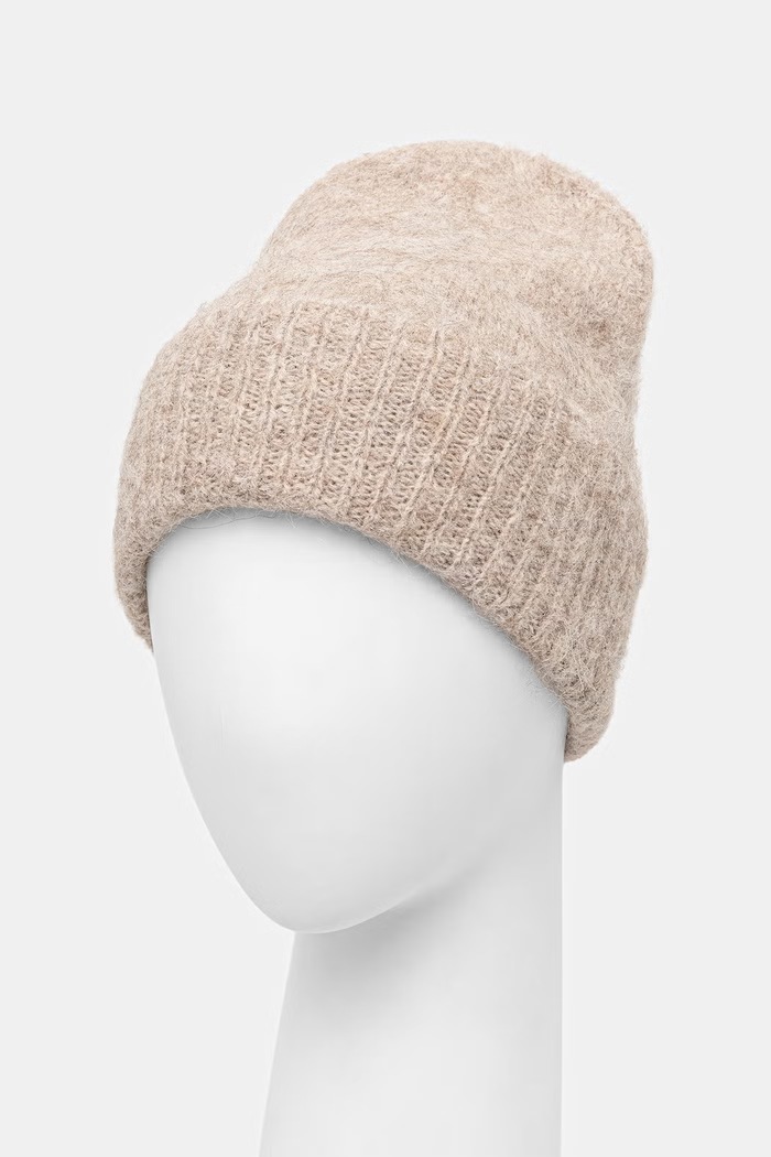 Czapka beanie damska z wełną Medicine RW26-CDD700 beżowy