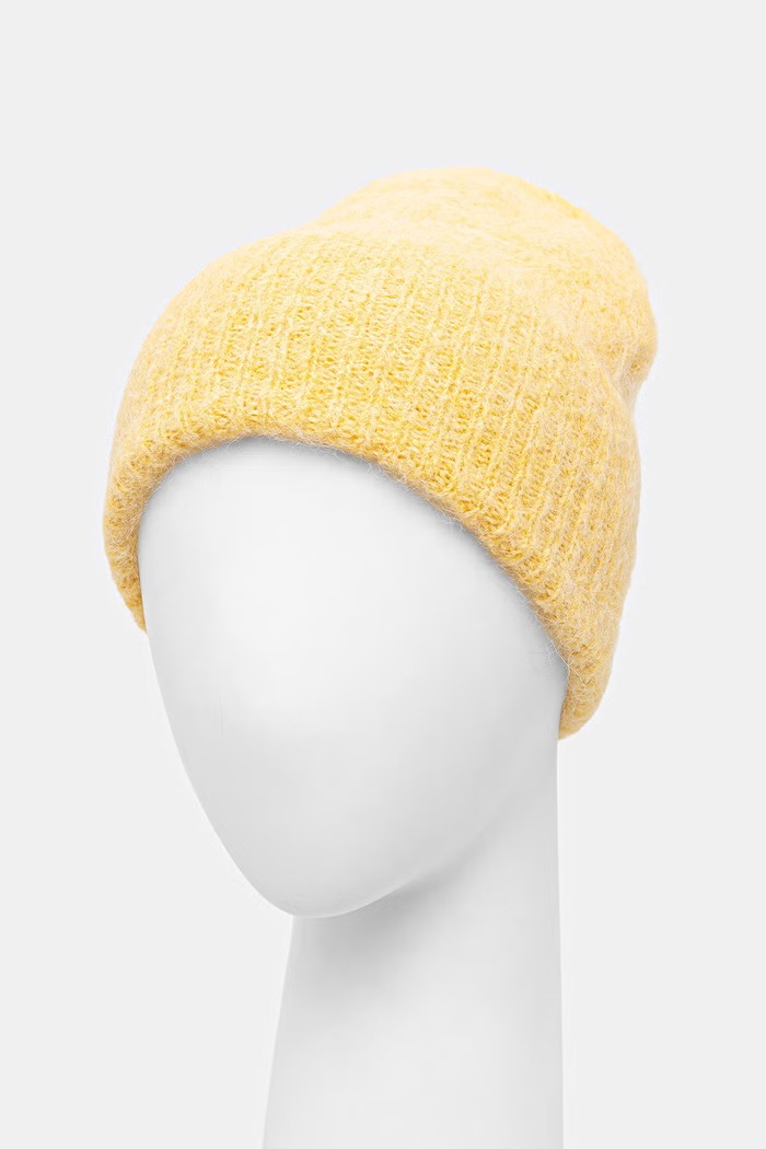 Czapka beanie damska z wełną Medicine RW26-CDD700 żółty