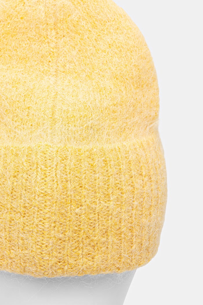 Czapka beanie damska z wełną Medicine żółty RW26-CDD700