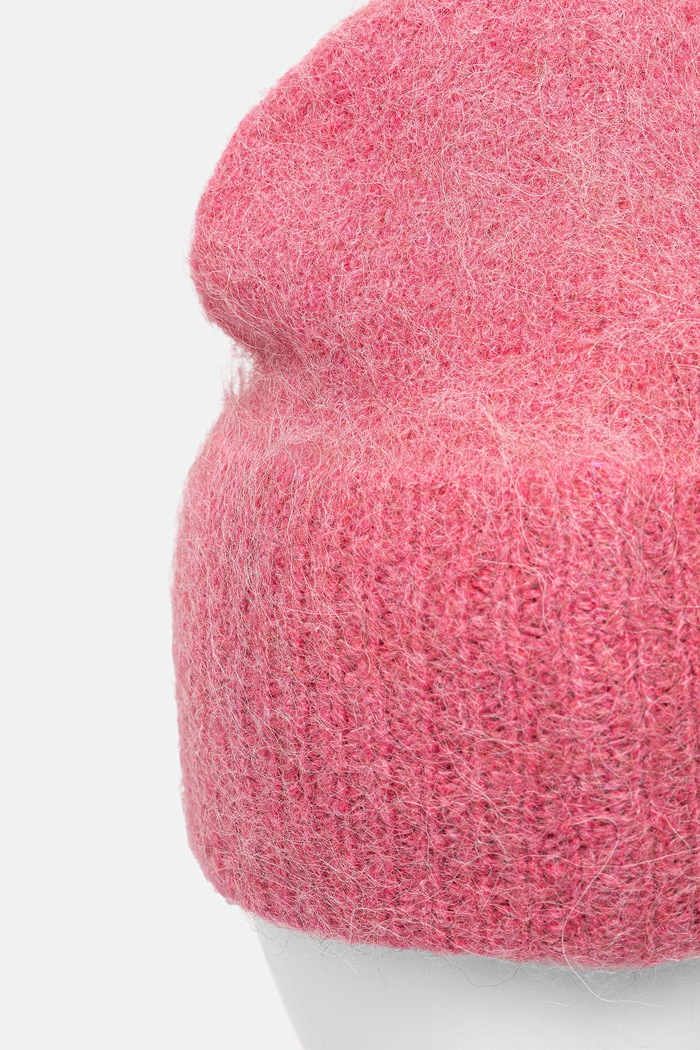 Czapka beanie damska z wełną Medicine RW26-CDD700 różowy