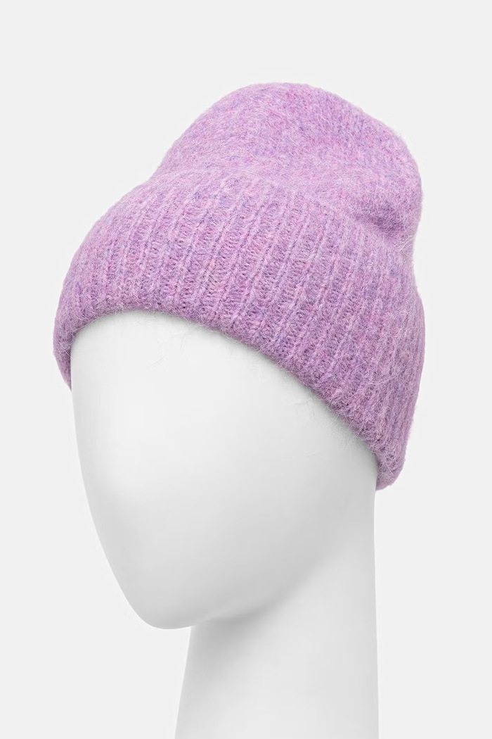 Czapka beanie damska z wełną Medicine RW26-CDD700 fioletowy