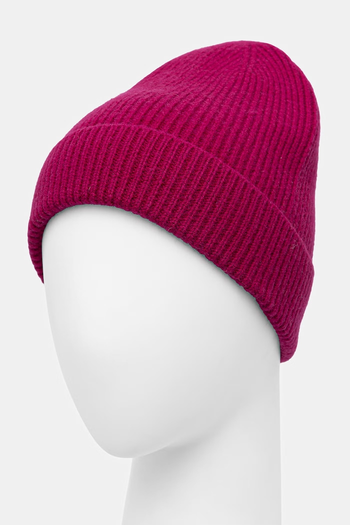 Medicine Czapka beanie damska z wełny merino RW26-CDD710 różowy RW26