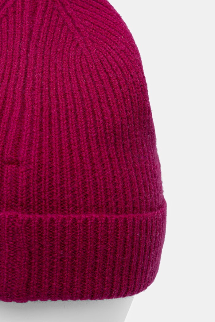 Czapka beanie damska z wełny merino Medicine RW26-CDD710 różowy