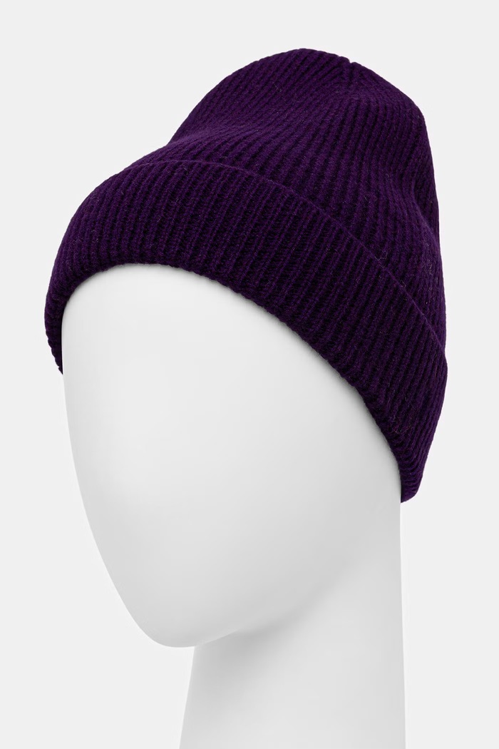 Medicine Czapka beanie damska z wełny merino RW26-CDD710 fioletowy RW26