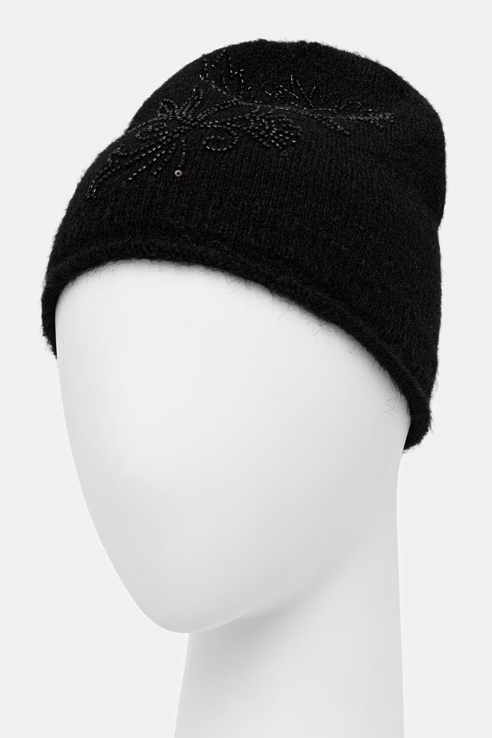 Medicine Czapka beanie damska z dodatkiem wełny RW26-CDD713 czarny RW26