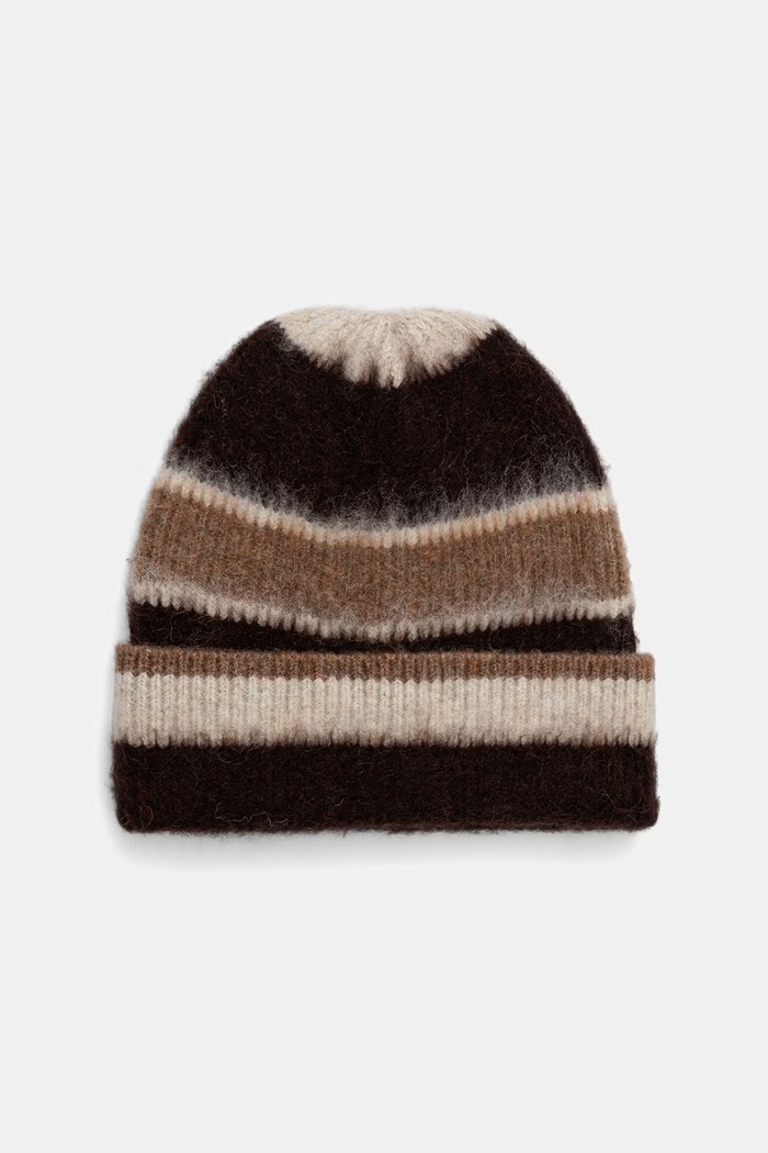Medicine Czapka beanie damska z dodatkiem wełny brązowy RW26-CDD803