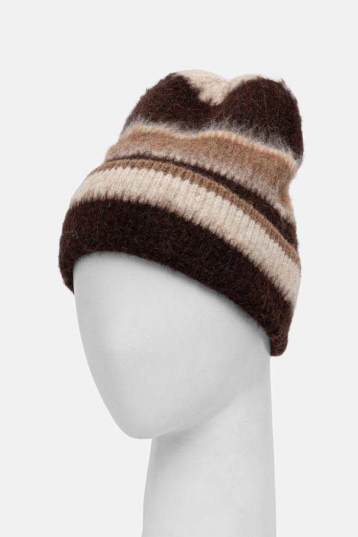 Czapka beanie damska z dodatkiem wełny Medicine RW26-CDD803 brązowy
