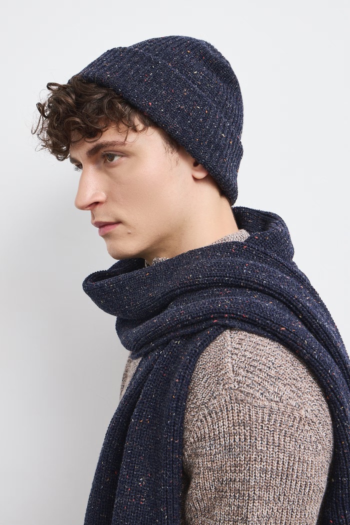 Medicine Czapka beanie męska z dodatkiem wełny granatowy RW26-CDM707