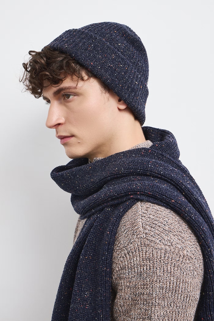 Medicine Czapka beanie męska z dodatkiem wełny granatowy RW26-CDM707