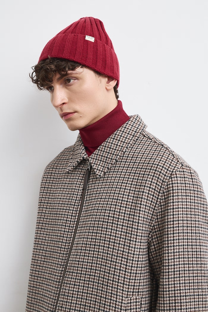 Medicine Czapka beanie męska z dodatkiem wełny bordowy RW26-CDM905
