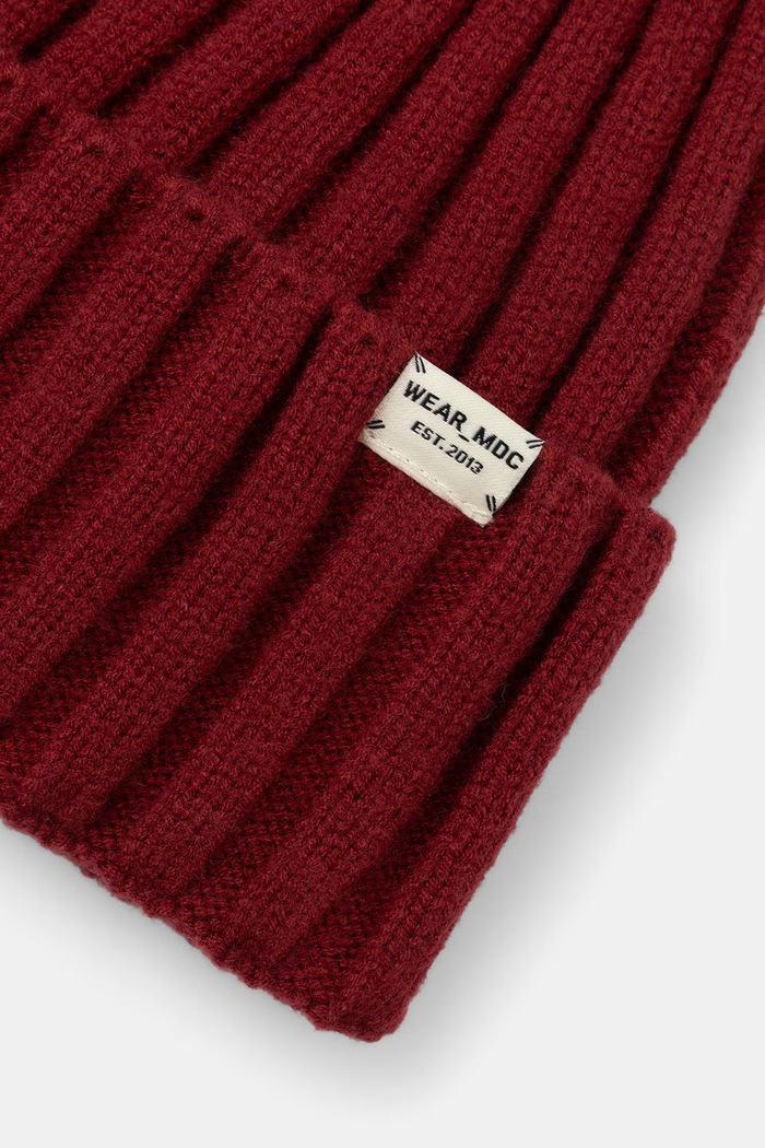 Czapka beanie męska z dodatkiem wełny Medicine bordowy RW26-CDM905