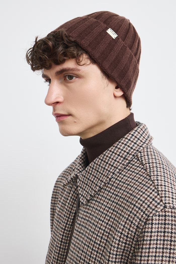 Medicine Czapka beanie męska z dodatkiem wełny brązowy RW26-CDM905