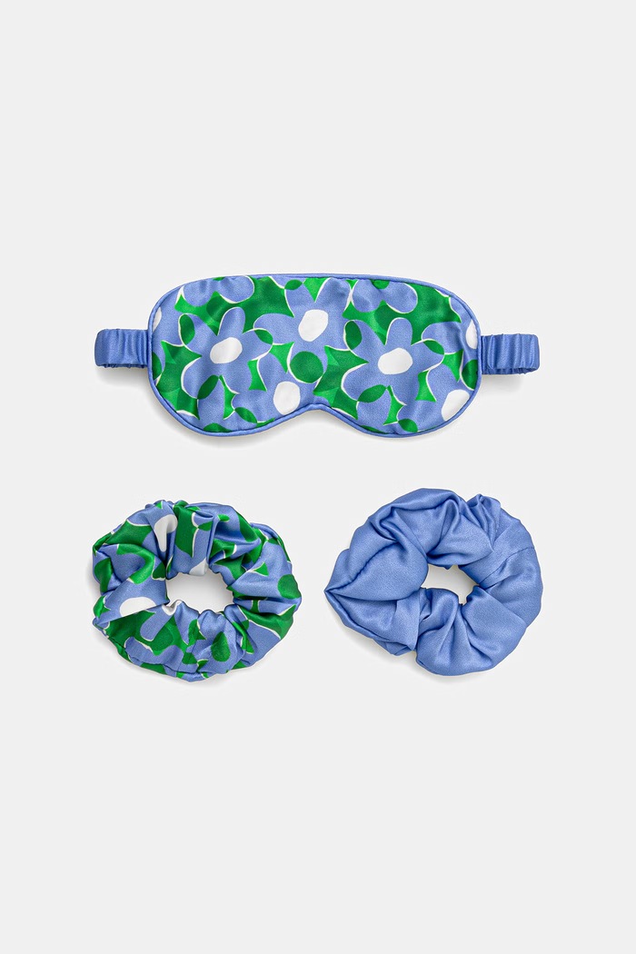 Medicine jedwabny zestaw opaska na oczy i gumki do włosów multicolor RW26-GEU102