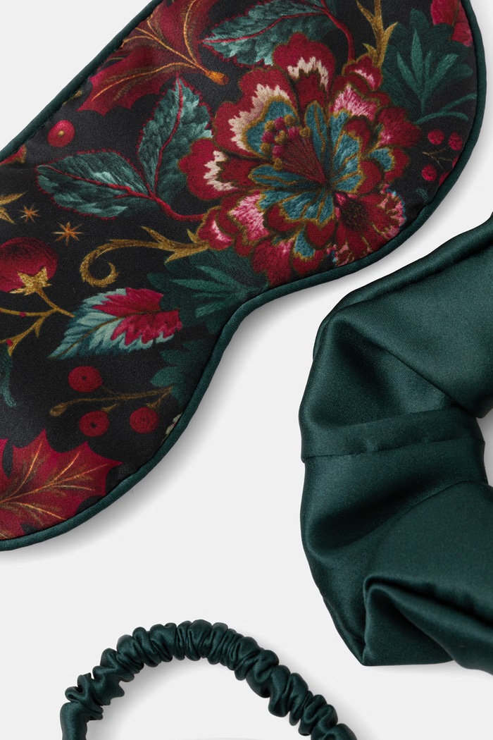 Medicine Jedwabny zestaw opaska na oczy i gumki do włosów RW26-GEU800 multicolor RW26