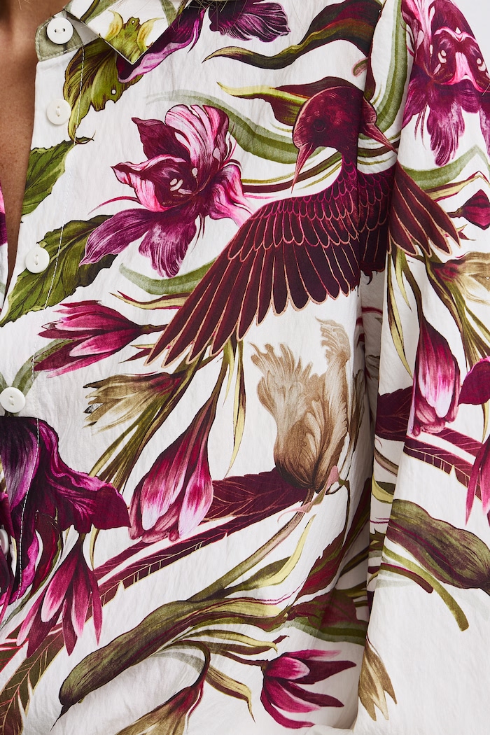 Košile dámská s viskózou s rostlinným vzorem RW26-KDD500