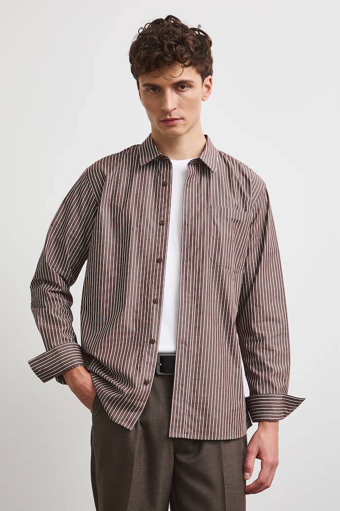 Medicine koszula męska bawełniana RW26-KDM300 brązowy RW26