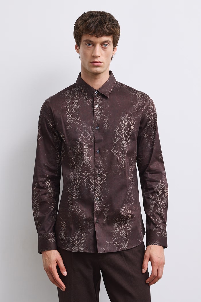 Koszula męska bawełniana z elastanem RW26-KDM601 multicolor RW26
