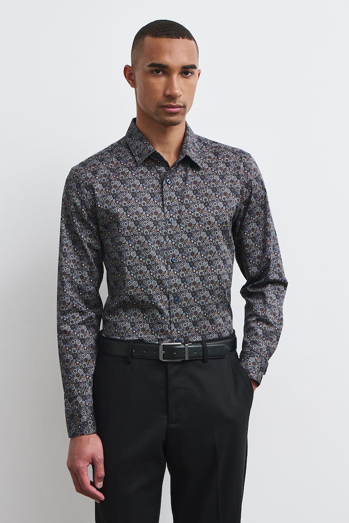 Medicine Koszula męska bawełniana z elastanem multicolor RW26-KDM908