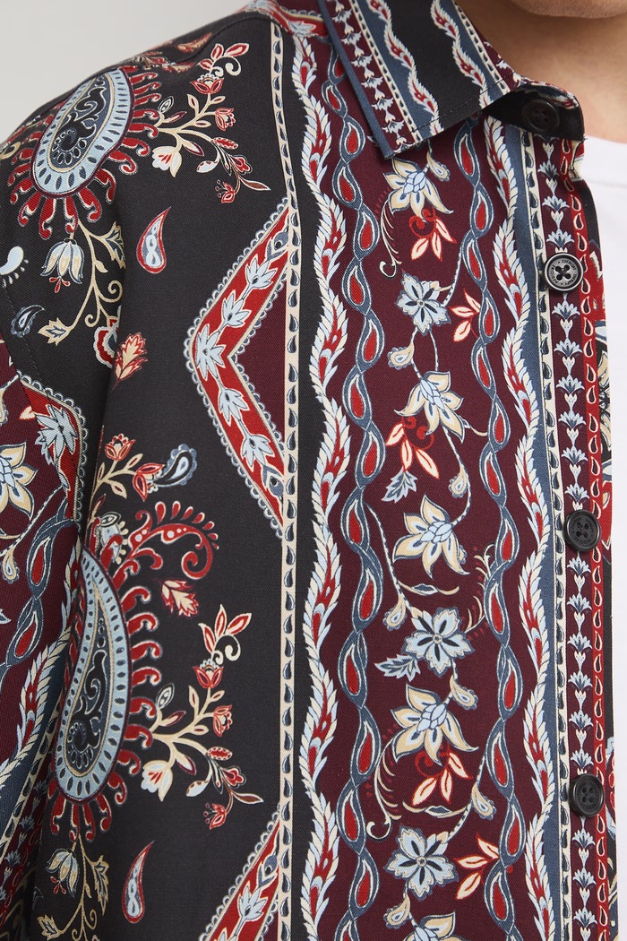 Koszula męska z lnem RW26-KKM300 multicolor