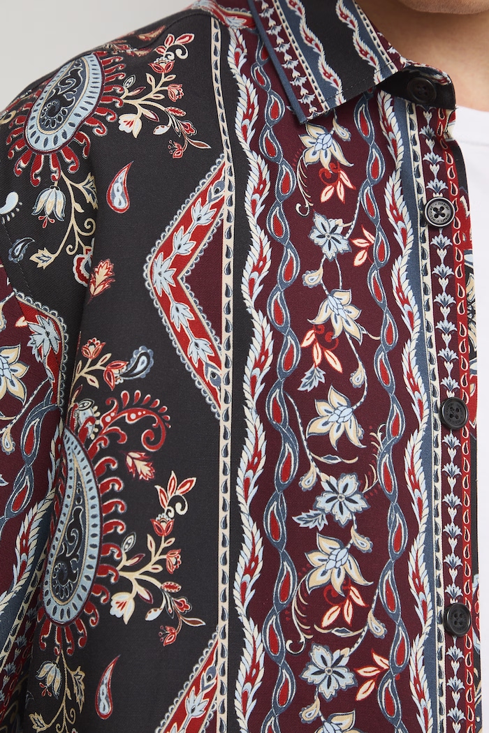 Koszula męska z lnem RW26-KKM300 multicolor