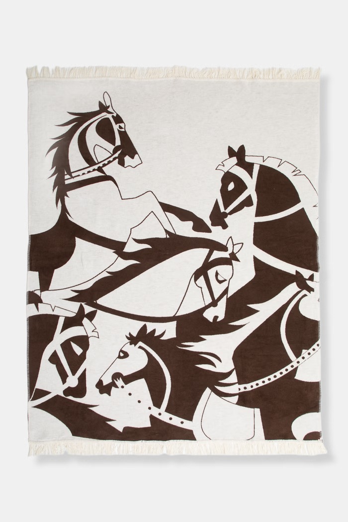 Koc z bawełną 150 x 200 cm brązowy RW26-KOU300