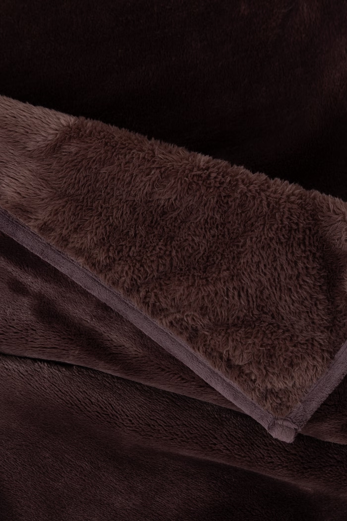 Sypialnia Koc z materiału tekstylnego 150 x 200 cm RW26-KOU403 brązowy