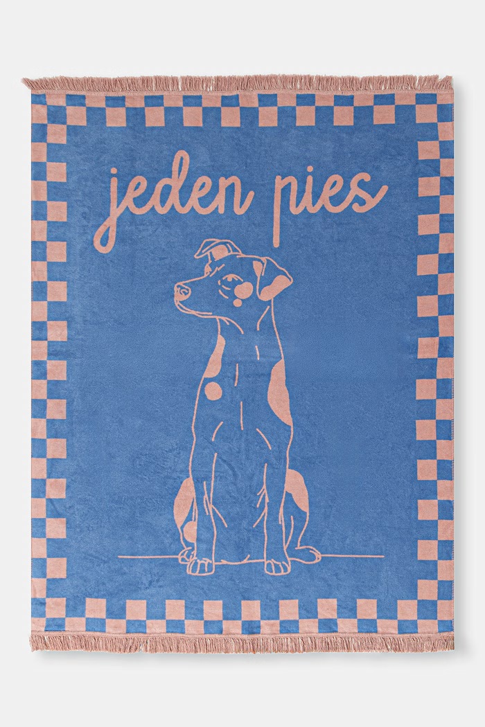 Koc z bawełną 150 x 200 cm z kolekcji Adela Madej x Medicine RW26-KOU450 niebieski RW26