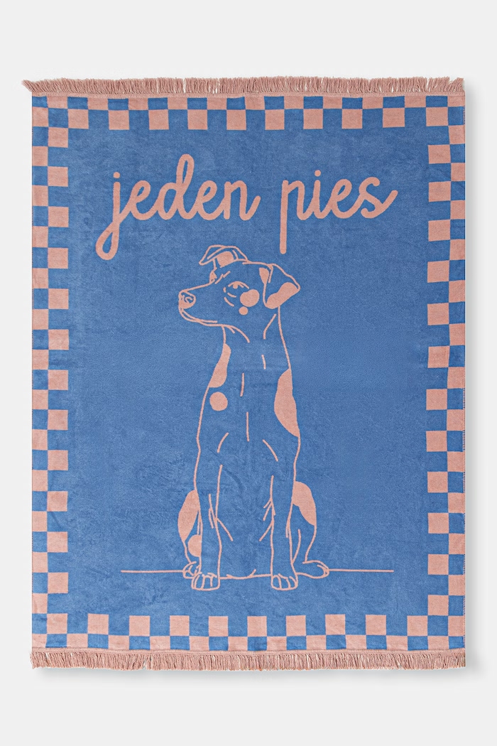 Koc z bawełną 150 x 200 cm z kolekcji Adela Madej x Medicine RW26-KOU450 niebieski RW26