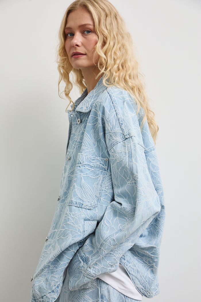Medicine kurtka oversize damska jeansowa niebieski RW26-KUD101