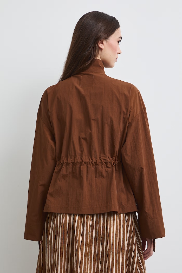 Oblečení Oversized bunda dámská hladká RW26-KUD102 hnědá