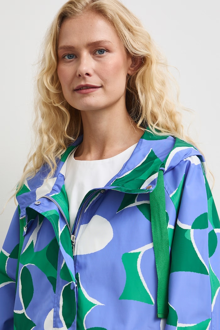 Bunda dámská květinová modrá RW26-KUD104