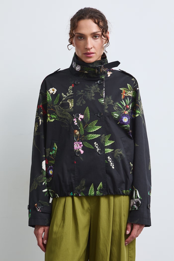 Medicine krótki trencz damski z bawełną RW26-KUD311 multicolor RW26
