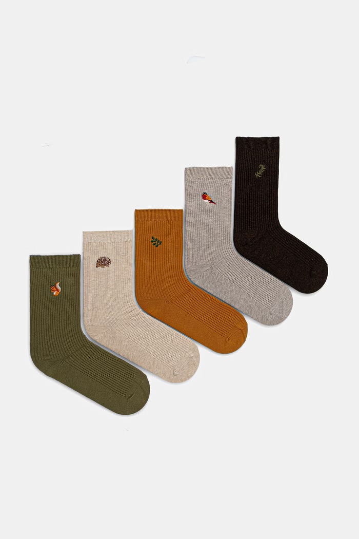 Skarpety 5-pack damskie z bawełną z motywem zwierzęcym multicolor RW26-LGD511
