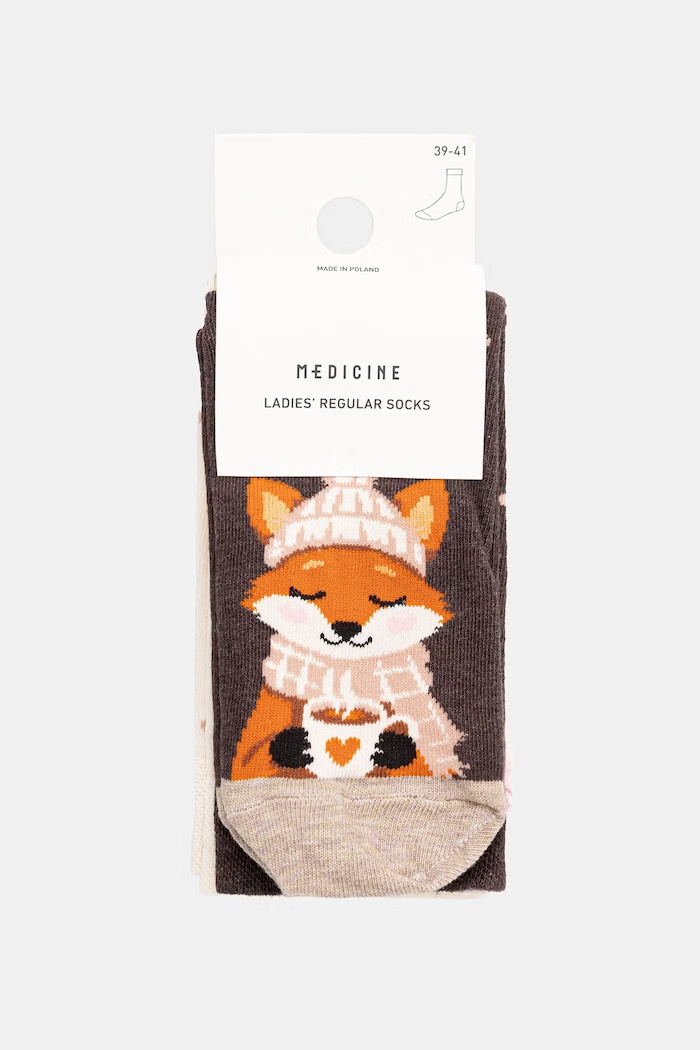 Skarpety damskie z bawełną 2-pack Medicine RW26-LGD914 multicolor