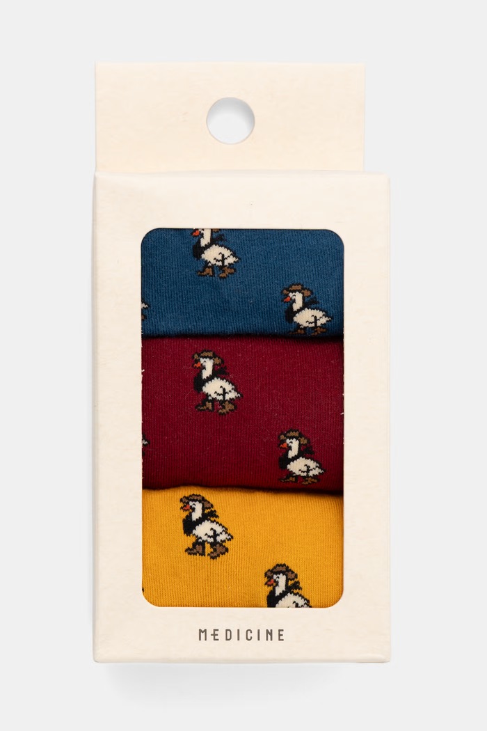 Odzież Skarpety męskie z bawełną z motywem zwierzęcym 3-pack RW26-LGM301 multicolor
